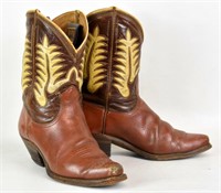 VINTAGE LEATHER WESTERN BOOTS BY GOLD BOND