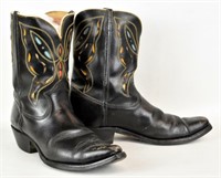 VINTAGE LEATHER WESTERN BOOTS BY TEXAS BOOTS