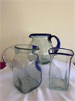 Mexican Blown Glass Pitchers & Vase