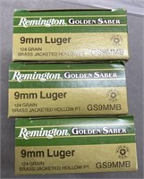 75 rnds. Remington 9mm Golden Saber