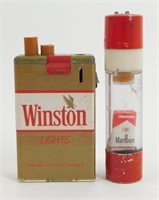 Lot of 2 Vintage Lighters - Marlboro and Winston