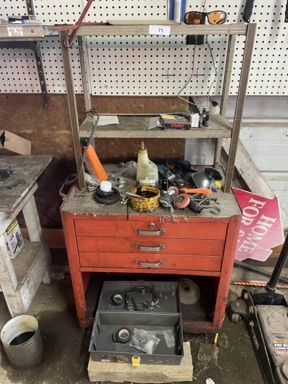 TOOL BOX AND PARTS ON BOX