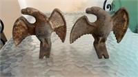 2 cast iron eagle roof snow birds , 6 inches tall