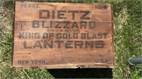 Antique Dietz lantern wood Crate, “ The old
