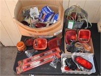 LOT OF TRAILER LIGHTS AND HARNESSES
