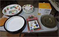 Salad Bowl & Plates, Trivet, Etc