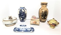 Assorted Ceramic Vases, Boxes