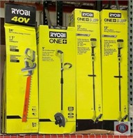 Lot of (4 pcs) assorted RYOBI hedge trimmers,