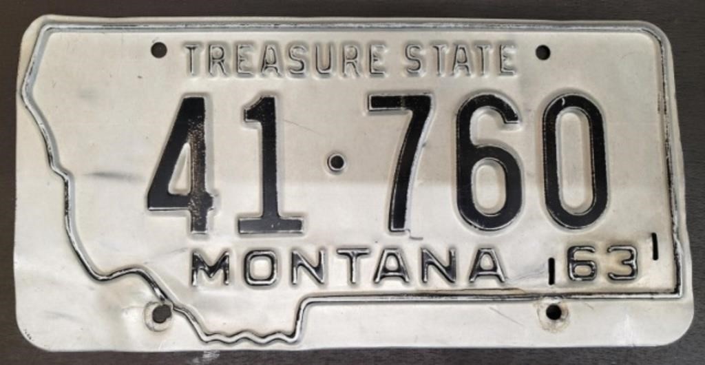 1963 Montana License Plate. 6"x12"