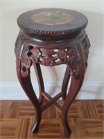Rosewood Plant Stand with Marble Insert Top