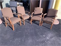 Set of 4 office chairs. Fabric w/ no stains/ rips