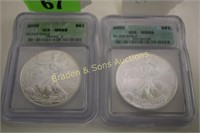 US 2000 AND 2001 ICG GRADED MS 69 SILVER