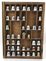 Thimble Collection w Wooden Display