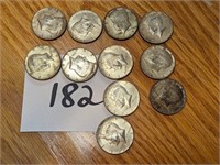 11 Kennedy Silver Clad Half Dollars