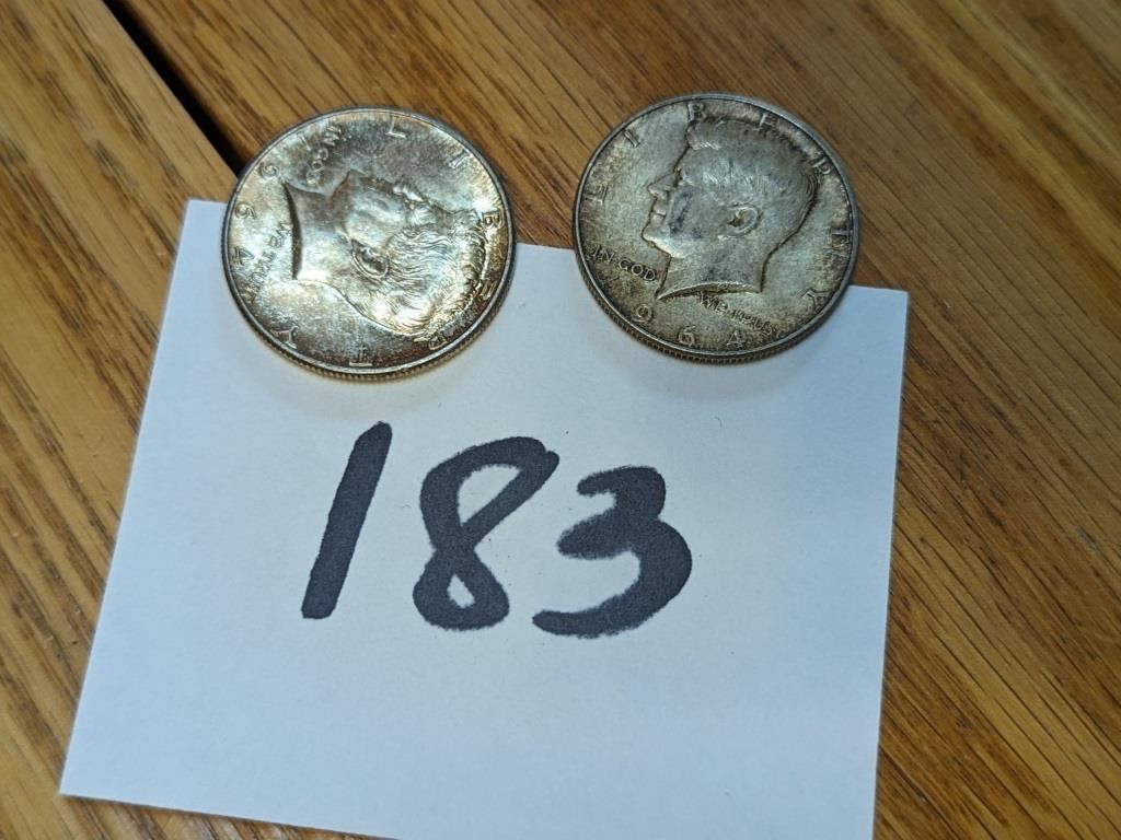 Pair of 1964 Silver Kennedy Half Dollars