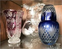 Cranberry Cut-to-Clear Vase