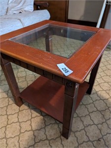 Small Accent Table w/ Glass Insert,