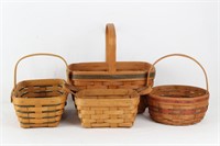 4 Longaberger Signed Baskets