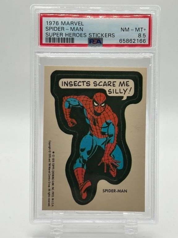 1976 Marvel Spider-Man Sticker Graded PSA 8.5