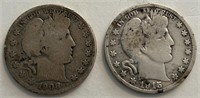 1908-O & 1915-S Barber Halves