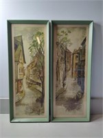 Town Wall Art, 2 PC's, 10"x33"