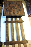 Antique wood body clock, arts and crafts