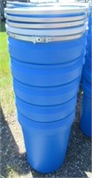 (5) 30 Gal. / 114L Heavy duty plastic barrels