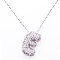 Bubble Letter Necklace -  Dainty Balloon Initial N