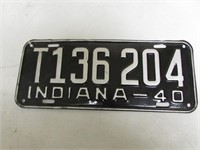 1940 Indiana license plate