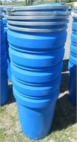 (5) 30 Gal. / 114L Heavy duty plastic barrels