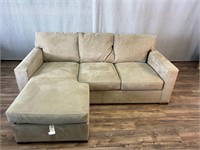Tan Microfiber L-Shape Sofa w/Storage Chaise