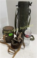 Military gas mask & shell canister