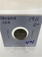 1911 Canada Dime Silver G+