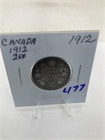 1912 Canada Quarter Silver