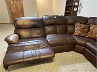Brown Leather 5 piece Sectional