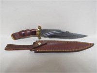 Large Damascus Blade Knife w/Sheath