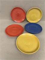 Mid-century modern dessert plates with fish design