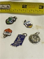 Sterling Silver Enameled Travel Charms and Other