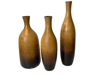 Wooden Vases - 3 pc set