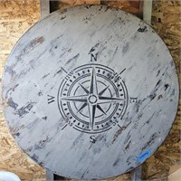 Round Wood Compass Table