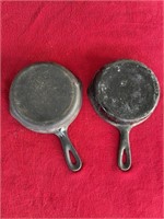 2 cast iron #3 skillets one wagner