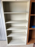 Metal Bookcase with 4 Adjustable Shelves Beige