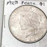 1923 Peace Silver Dollar in Case