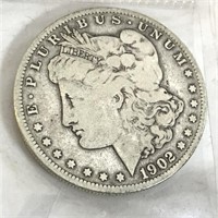 1902-O Morgan Silver Dollar in Case