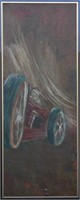 Mid-Century Racecar Painting O/C
