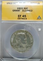 1922 Grant Commemorative half ANACS EF45,