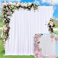 10ft x 10ft White Backdrop Curtain for Parties