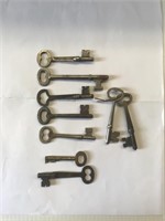 9 Antique Skeleton Keys