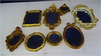 Brass Toned Small Mirrors with Frames