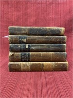 5 leather bound books M.T.Ciceronis Orationes